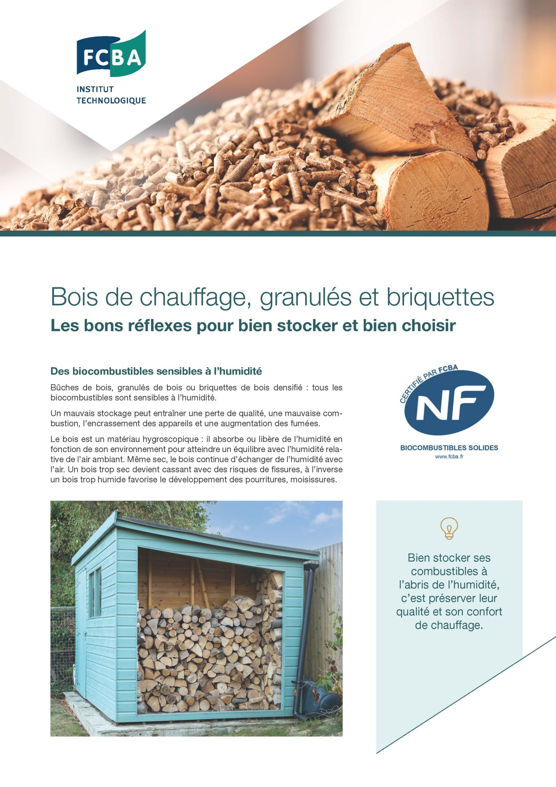 Premiere page de notre fiche sur le stockage et les bonnes pratiques pour les biocombustibles